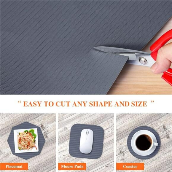 Gray Shelf Liner 12x20ft Non Slip Waterproof Washable Cabinet Drawer Liner Durab - Picture 5 of 7